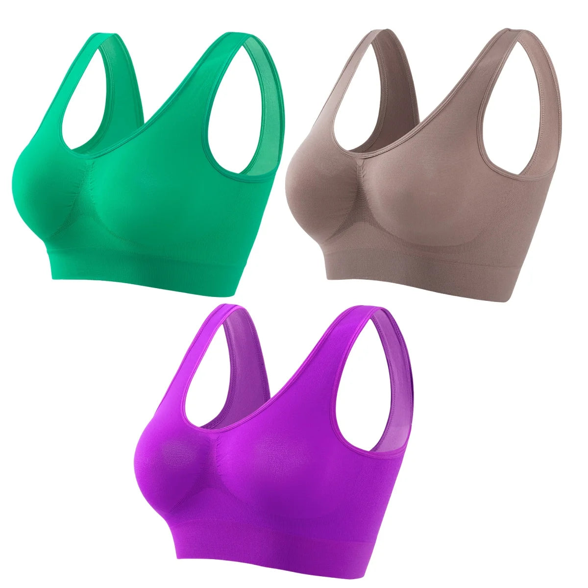 CowLost | product_id-3pcs-seamless-wireless-plus-size-crop-top-bra-set-s-5xl-breathable-sport-brassiere |1