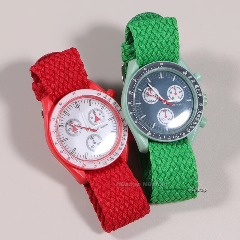 Nylon Canvas Watch Strap 16mm-22mm Unisex Sport Replacement Band with Pin Buckle