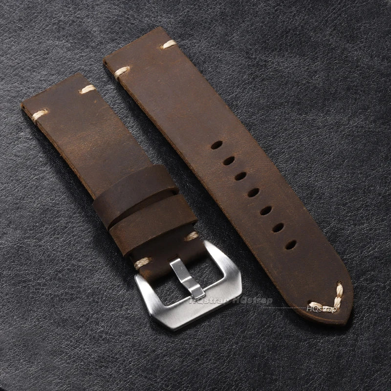 CowLost | bracelets-product_id-handmade-vintage-brown-cowhide-leather-watchband-22-26mm-for-panerai-pam111-441 |7