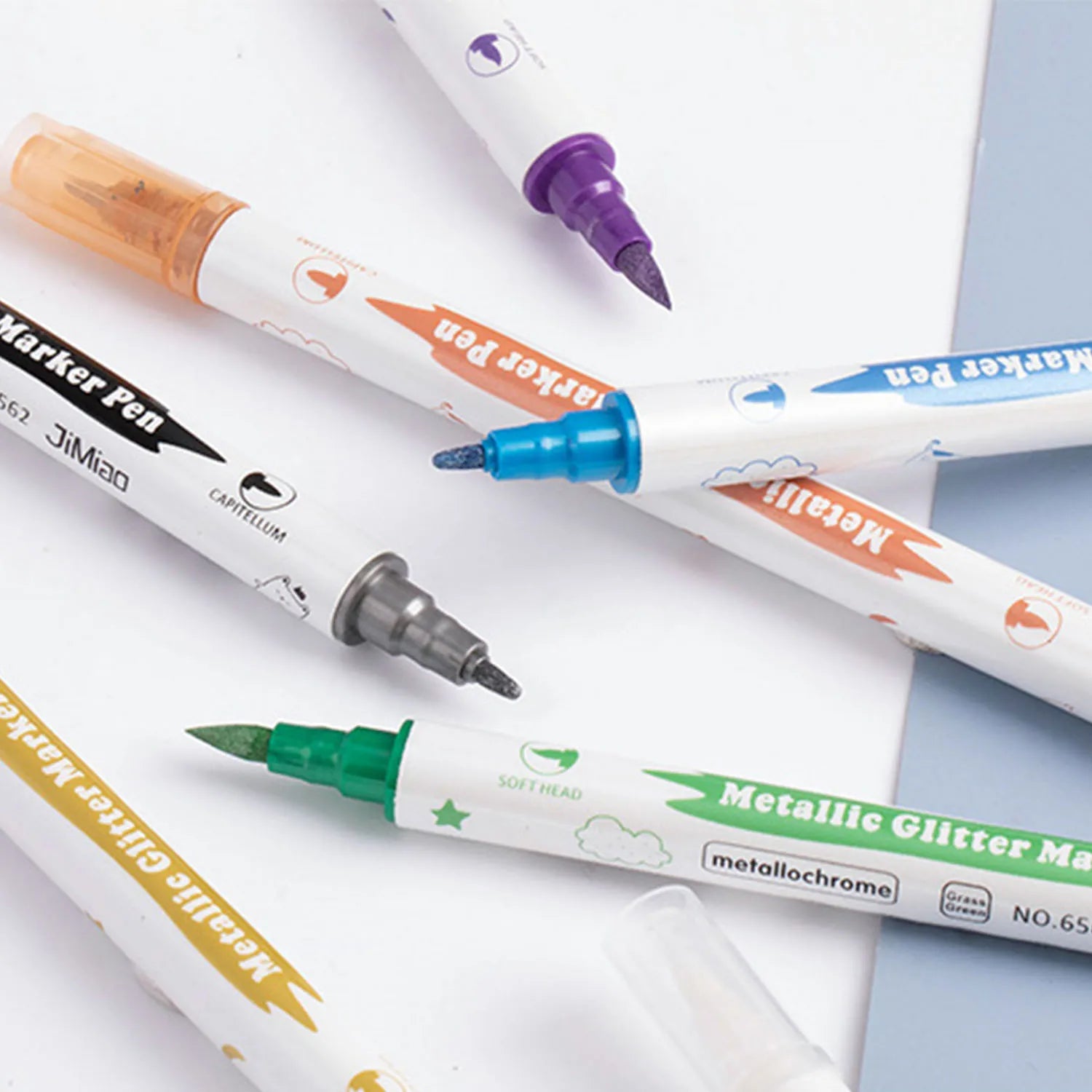 CowLost | product_id-10pcs-dual-tip-metallic-paint-markers-with-brush-fine-nibs-for-art-scrapbooking |4