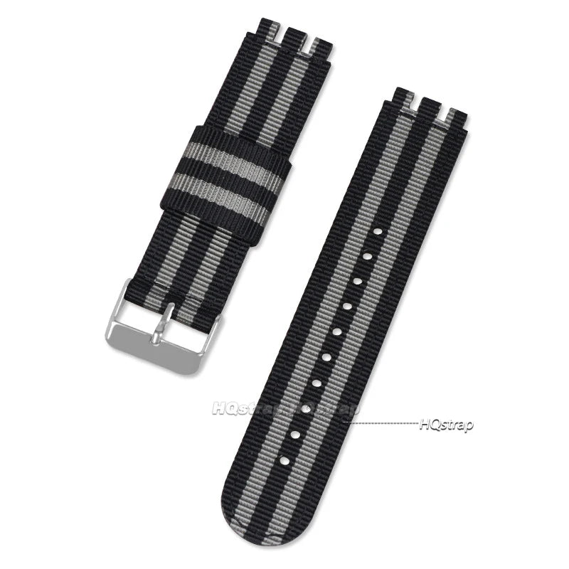 CowLost | product_id-nylon-leather-replacement-wrist-strap-for-swatch-canvas-watchband-17mm-19mm-20mm-unisex |22