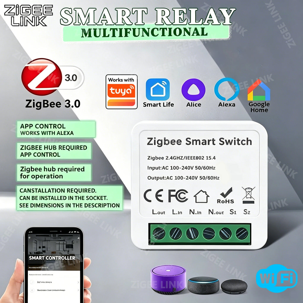 CowLost | automation-control-modules-product_id-smart-wifi-zigbee-mini-switch-module-for-home-automation-voice-control-alexa-google-alice-compatible |1