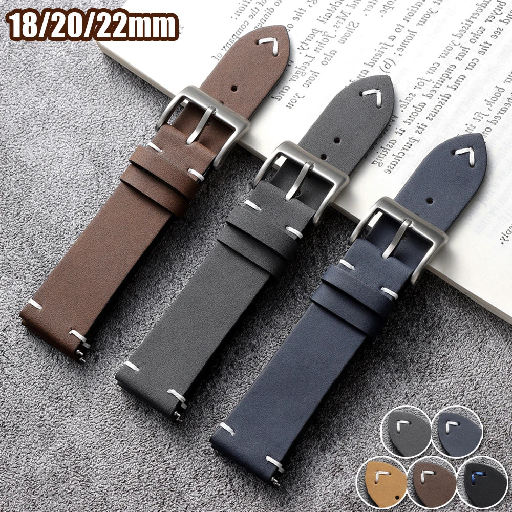 CowLost | product_id-vintage-quick-release-leather-watch-band-18mm-20mm-22mm-unisex-cowhide-strap-handmade-stitching |1
