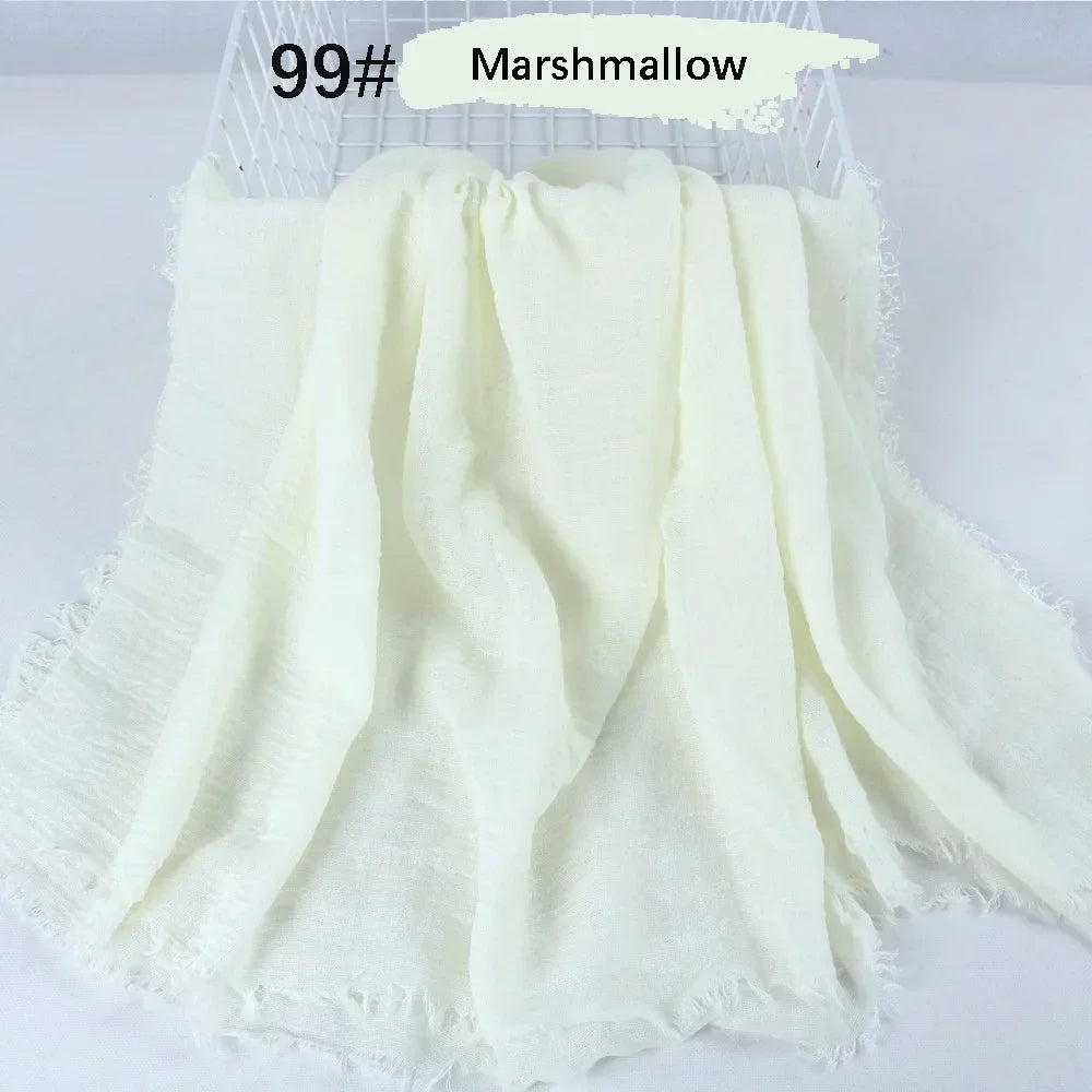 180X90CM Muslim Women Crinkle Hijab Soft Cotton Scarf