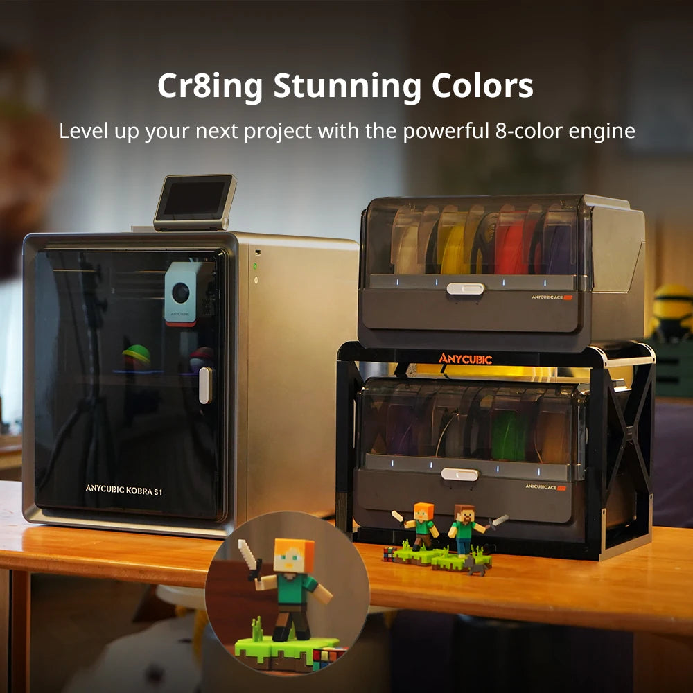 CowLost | anycubic-kobra-s1-combo-multi-color-3d-printer-up-to-600mm-s-high-speed-printing |3