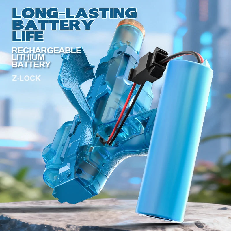 Electric Automatic Water Gun with Continuous Firing and Lights for Outdoor Use