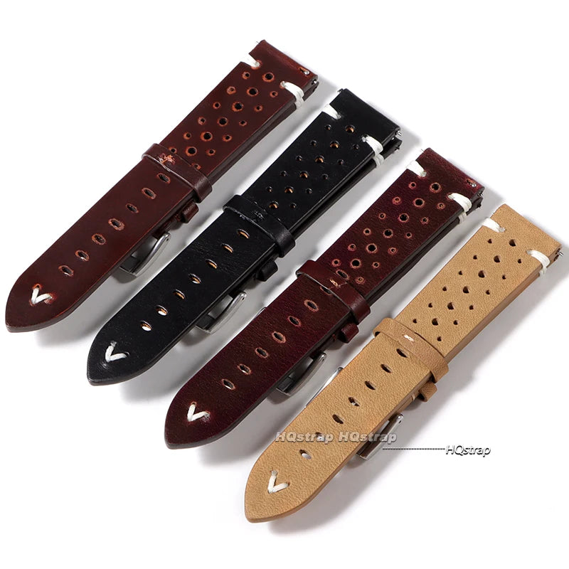 CowLost | product_id-breathable-genuine-cowhide-leather-quick-release-watch-strap-20mm-22mm-black-red-yellow-brown-unisex |3
