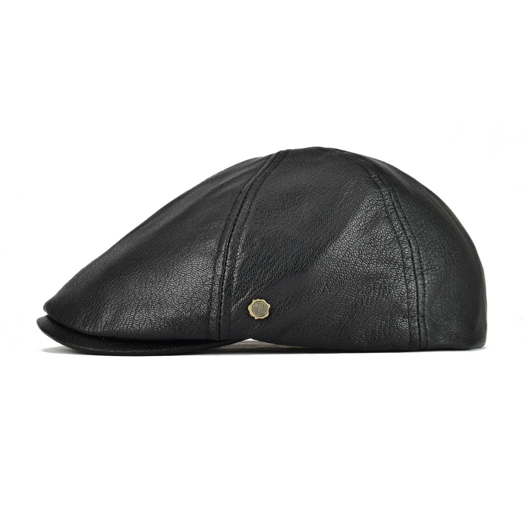 CowLost | voboom-leather-flat-cap-men-fall-winter-cabbies-hat |2