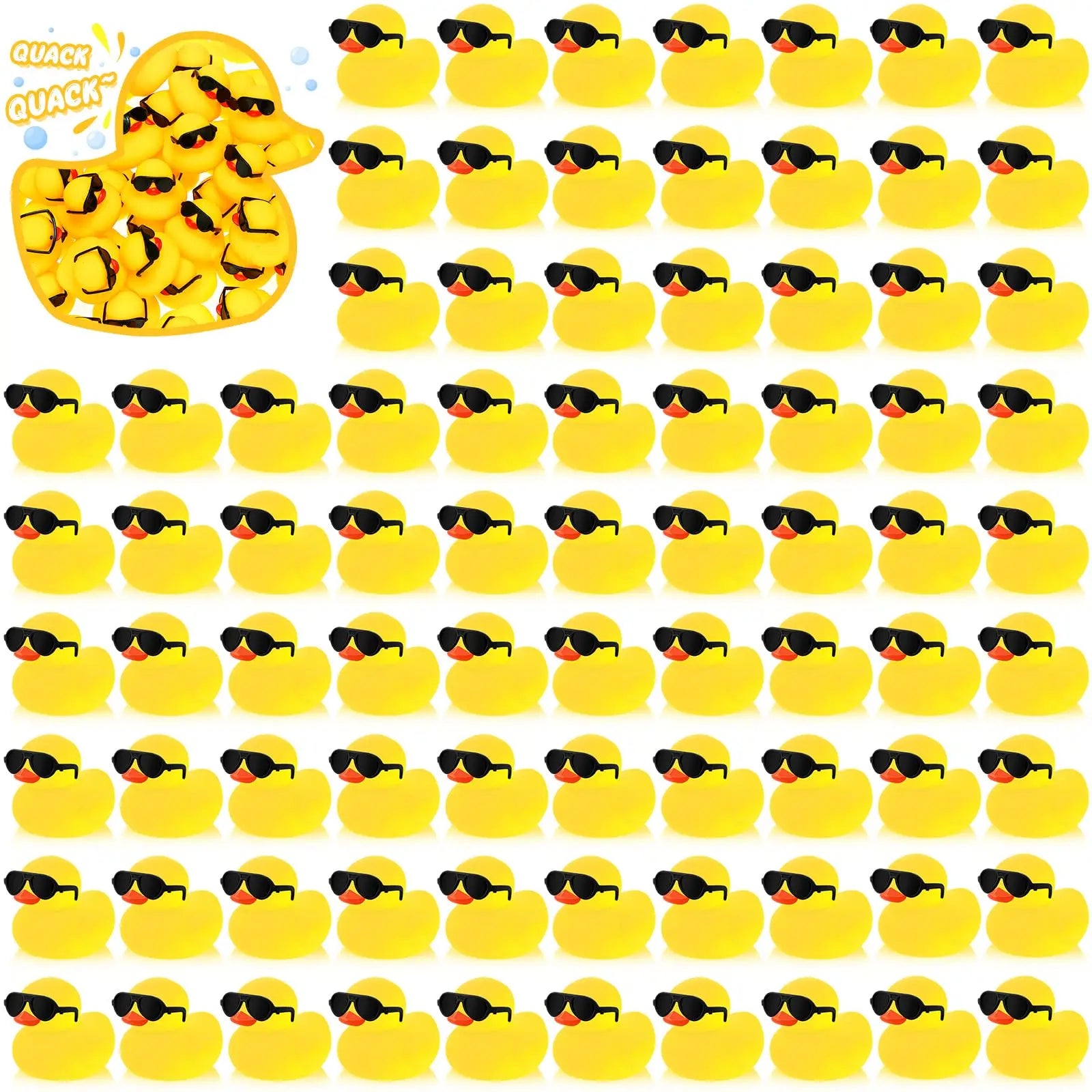 CowLost | product_id-10-200pcs-mini-rubber-duck-toys-with-sunglasses-squeak-float-party-favors-prizes-car-decor |2