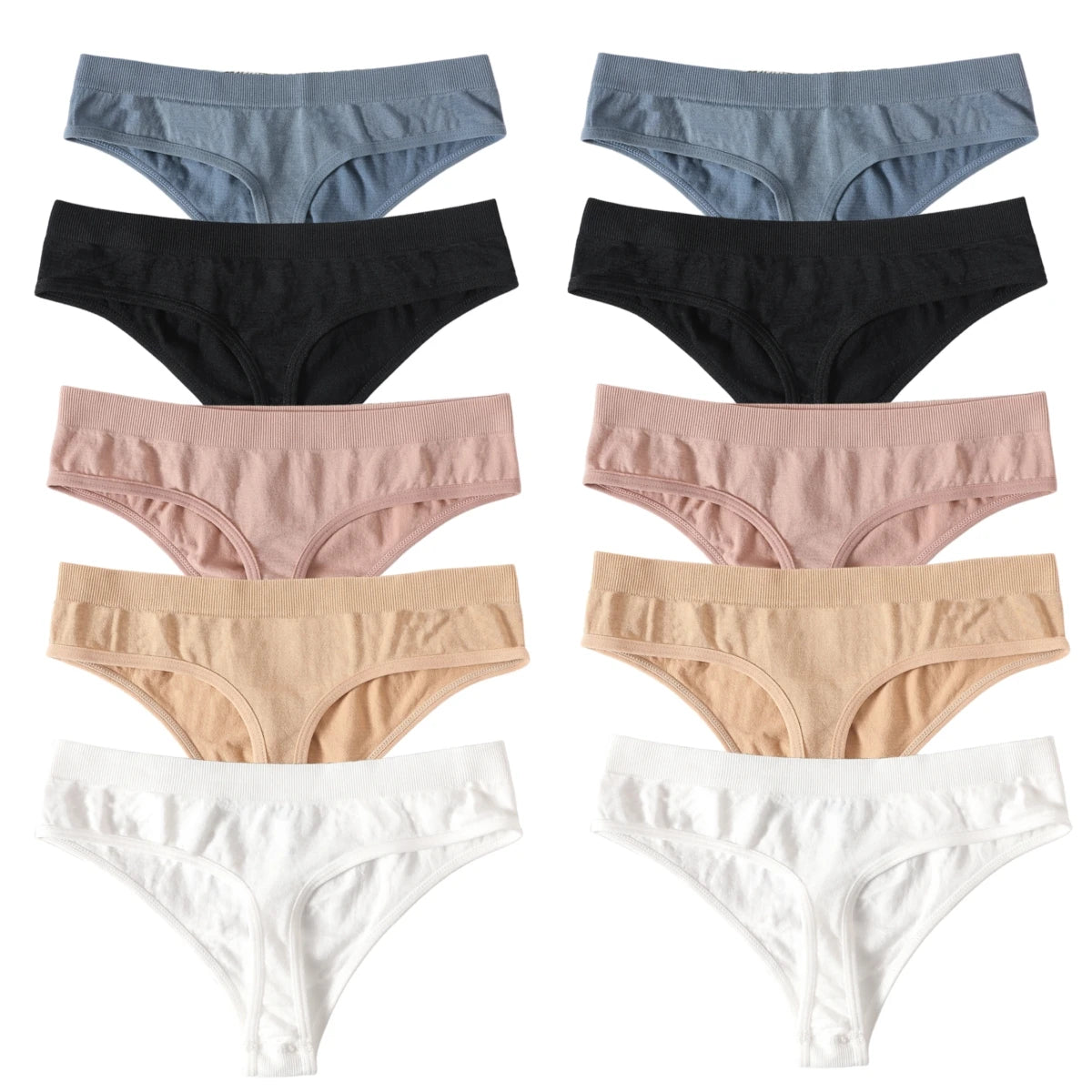 CowLost | product_id-10pcs-womens-seamless-low-waist-g-string-thong-panties-m-xl-sexy-underwear |26