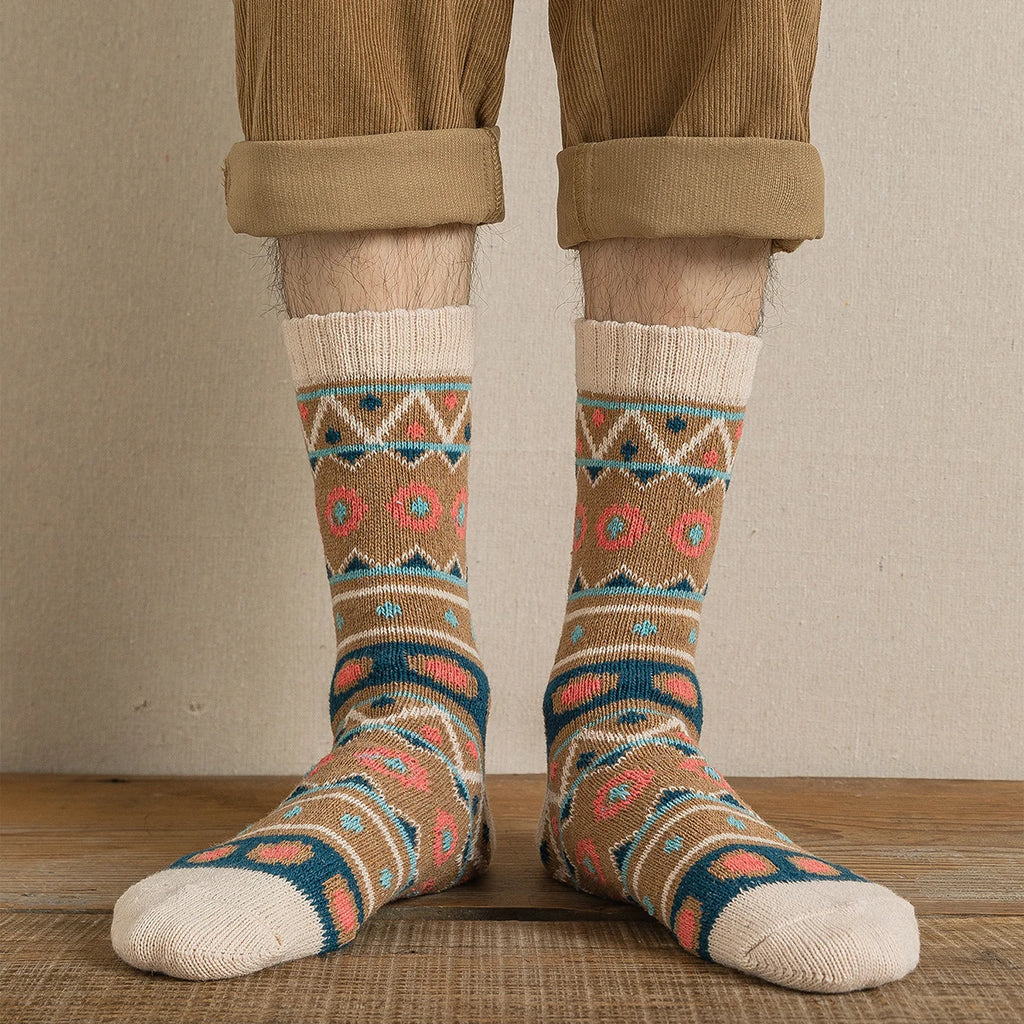 CowLost | sporting-goods-5-pairs-thick-winter-warm-unisex-socks-retro-style |13