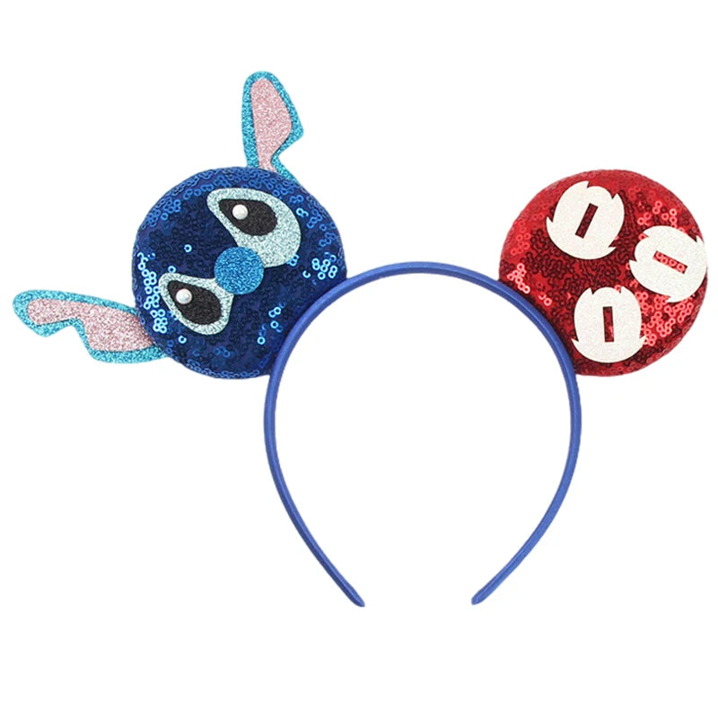 CowLost | cartoon-lilo-stitch-head-band-girls-sequins-bow-hairband |33