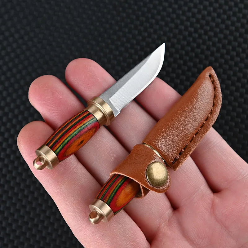 CowLost | activewear-pants-portable-mini-folding-knife-brass-color-wood-handle-stainless-steel-blade |26