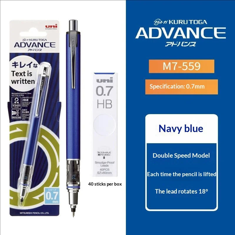 CowLost | product_id-uni-kuru-toga-advance-black-tech-mechanical-pencil-0-5mm-double-speed-auto-rotation-anti-break-lead |24