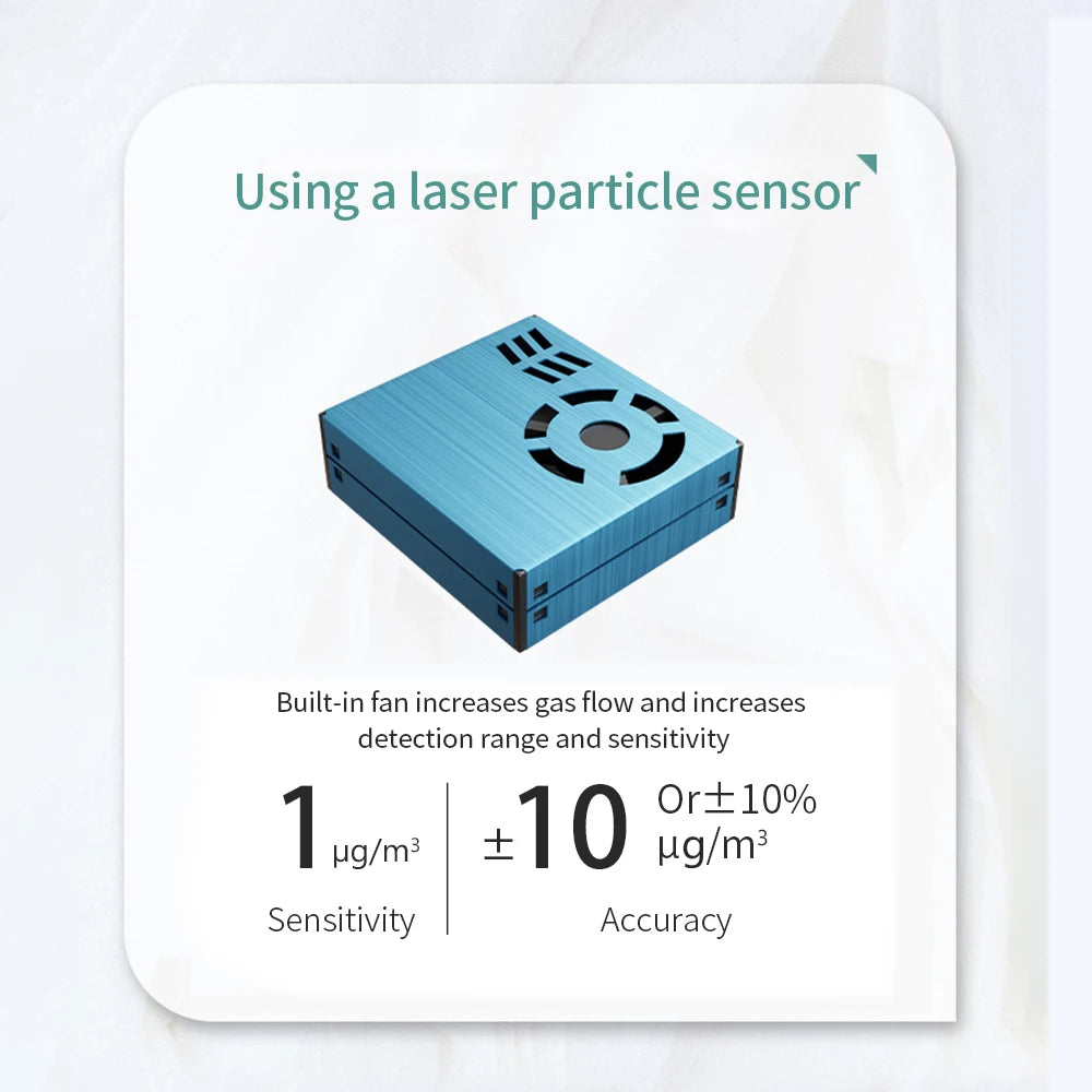 Portable WIFI Air Quality Tester with APP Control PM2.5 CO2 Temperature Humidity Meter