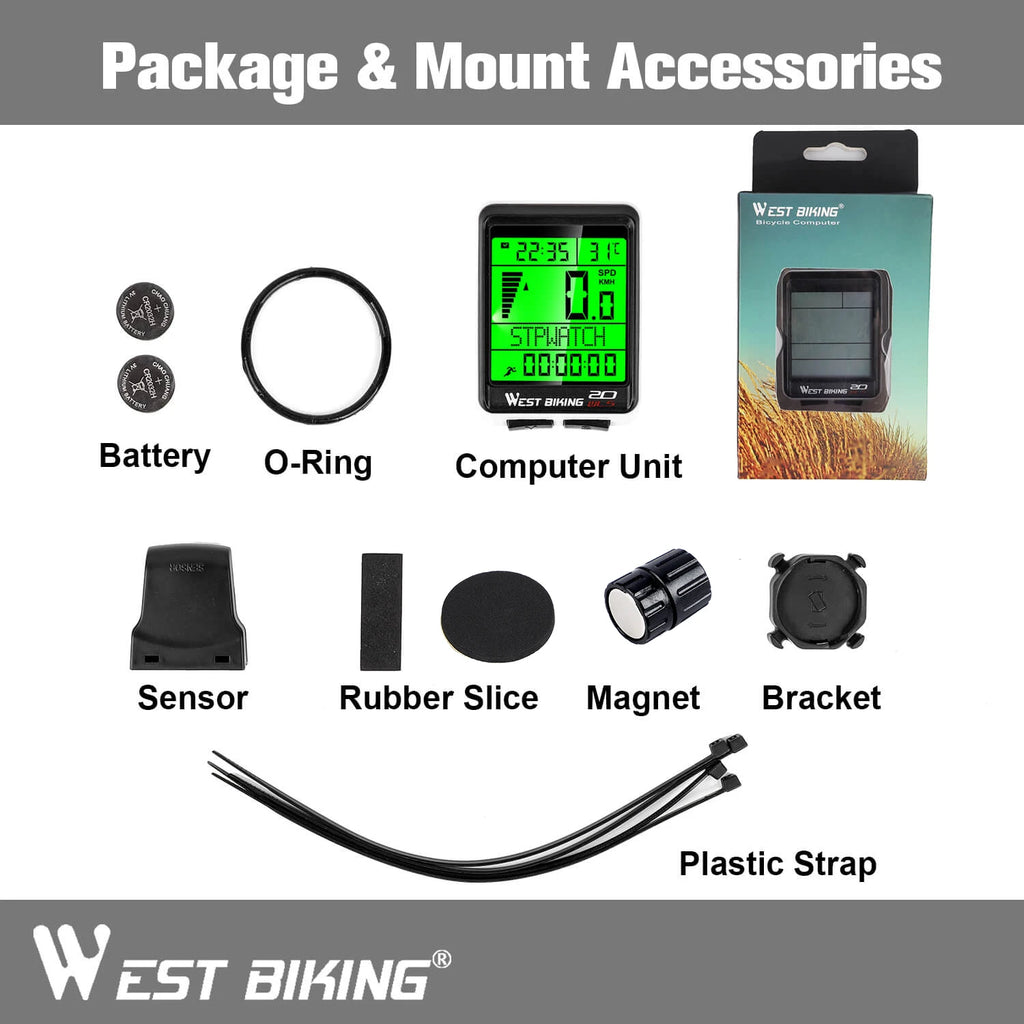 CowLost | west-biking-led-waterproof-bicycle-computer-wireless-5-language-cycling-bike-odometer-stopwatch-speedometer-2-1in-bike-computer |26