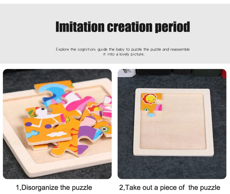 CowLost | fencing-barriers-3d-wooden-baby-puzzle-toy-11x11cm-educational-montessori |11