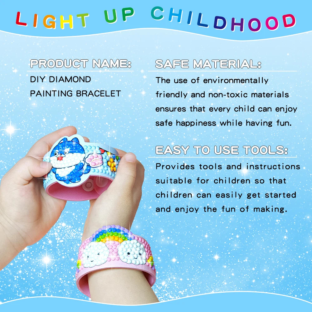 CowLost | product_id-diy-childrens-diamond-drawing-bracelet-kit-with-eva-wristband-gift |11