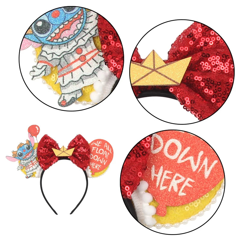 CowLost | cartoon-lilo-stitch-head-band-girls-sequins-bow-hairband |4