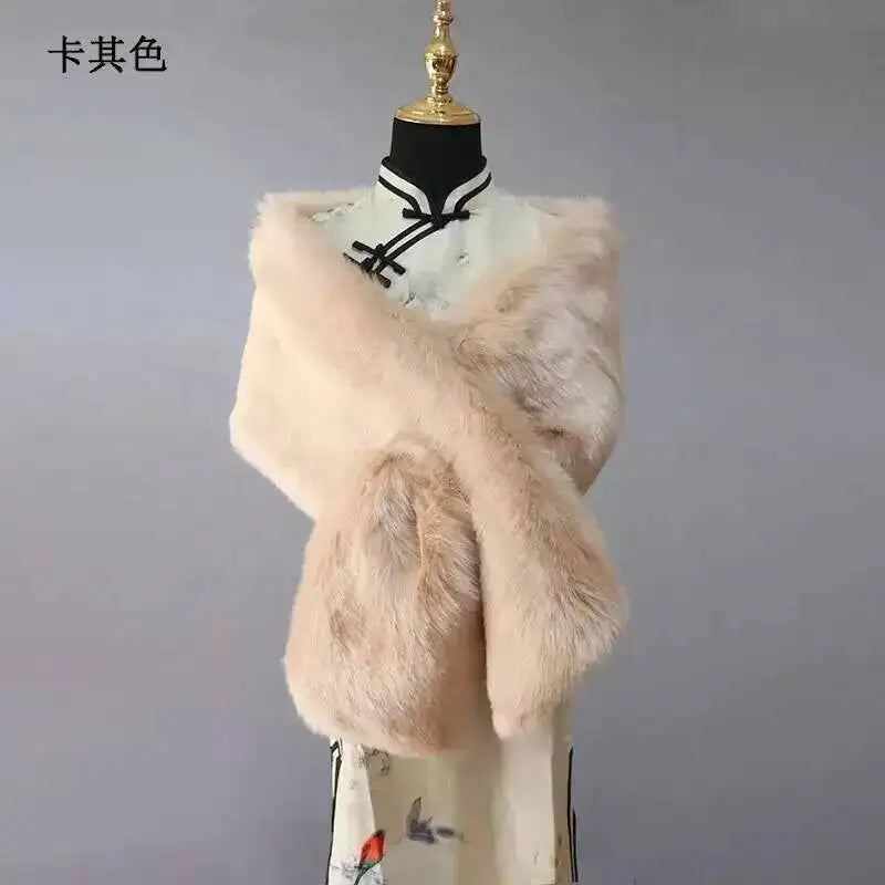 CowLost | 32-colors-165-30cm-women-luxury-warm-faux-fox-fur-shawl-winter-ladies-plush-scarf |61