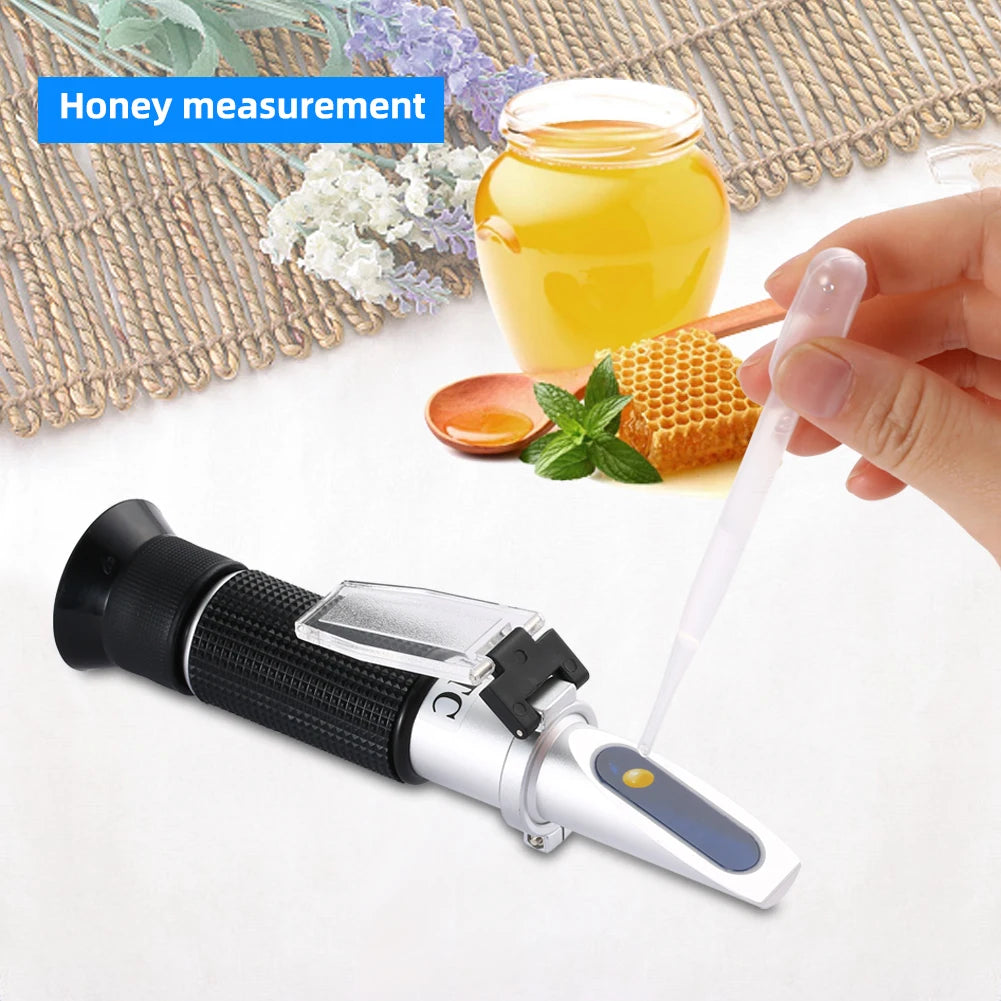 Handheld Honey Refractometer 45-82% Brix Sugar Content Tester with ATC for Beekeeping