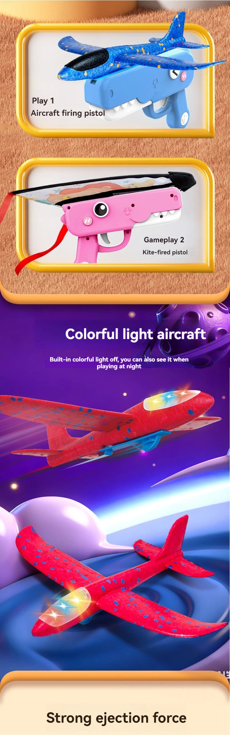 CowLost | product_id-kids-outdoor-foam-plane-glider-launcher-toy-gun-shooting-plane-toy |10