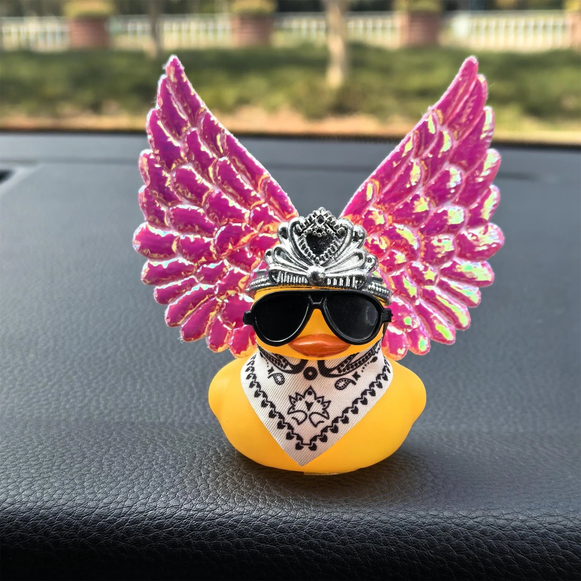 CowLost | product_id-1-set-rubber-duck-car-rearview-mirror-decoration-with-wings |1
