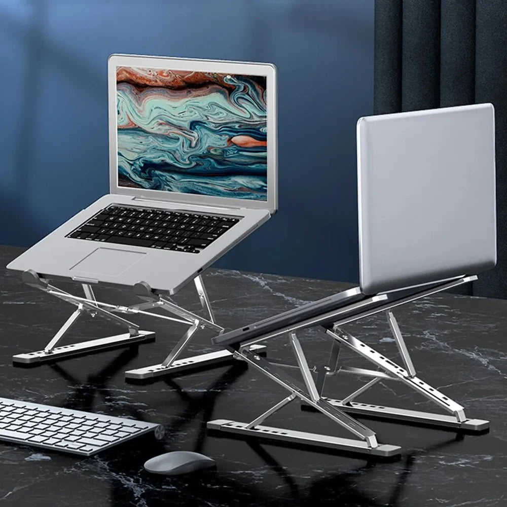 CowLost | aluminum-n8-foldable-laptop-stand-adjustable-portable-notebook-bracket-support |6