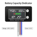 JUANJUAN DC 10V-100V Digital Battery Capacity Indicator LCD Voltage Tester with Temperature Control