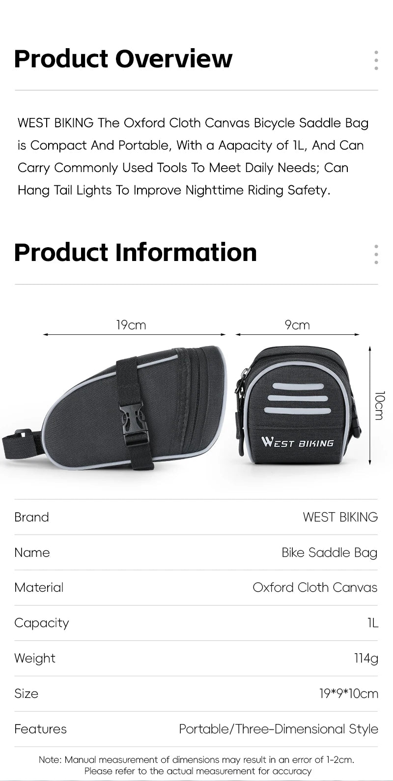 CowLost | west-biking-portable-bike-tail-bag-1-2l-reflective-cycling-bag-ultralight-waterproof |25