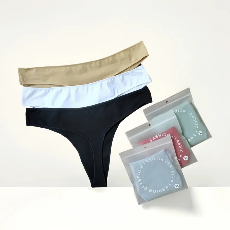 CowLost | product_id-4-pack-women-s-cotton-low-waist-breathable-solid-color-g-string-thongs-m-xl |1