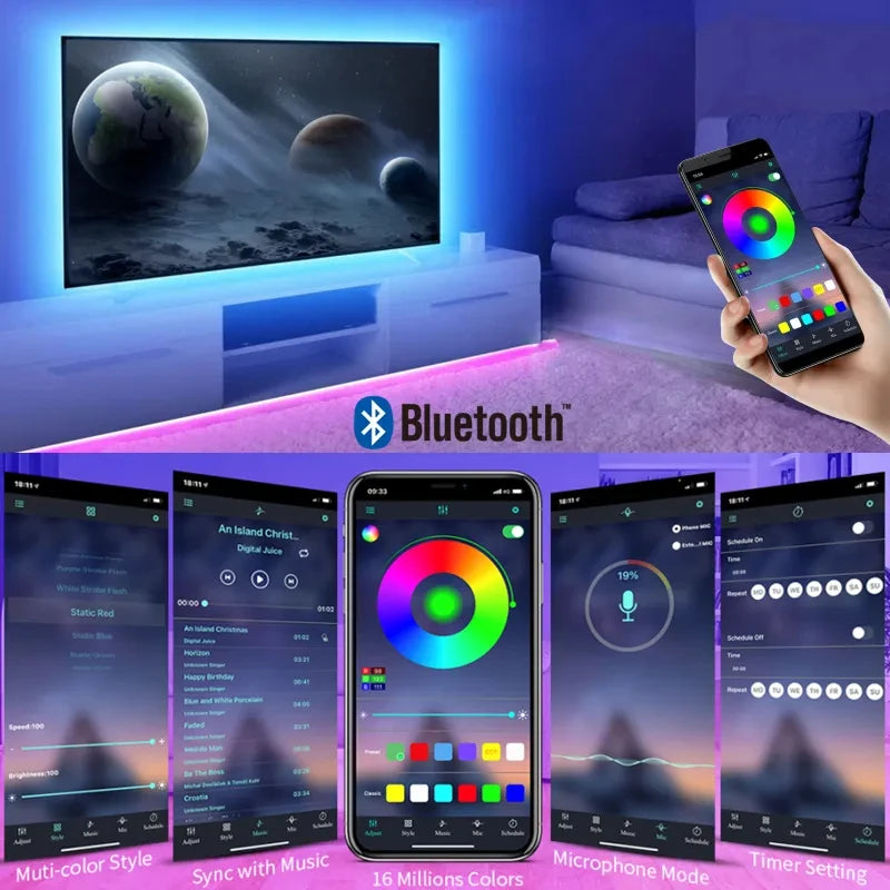 CowLost | light-ropes-strings-product_id-usb-rgb-led-strip-light-bluetooth-app-control-flexible-tv-background-party-decor |4