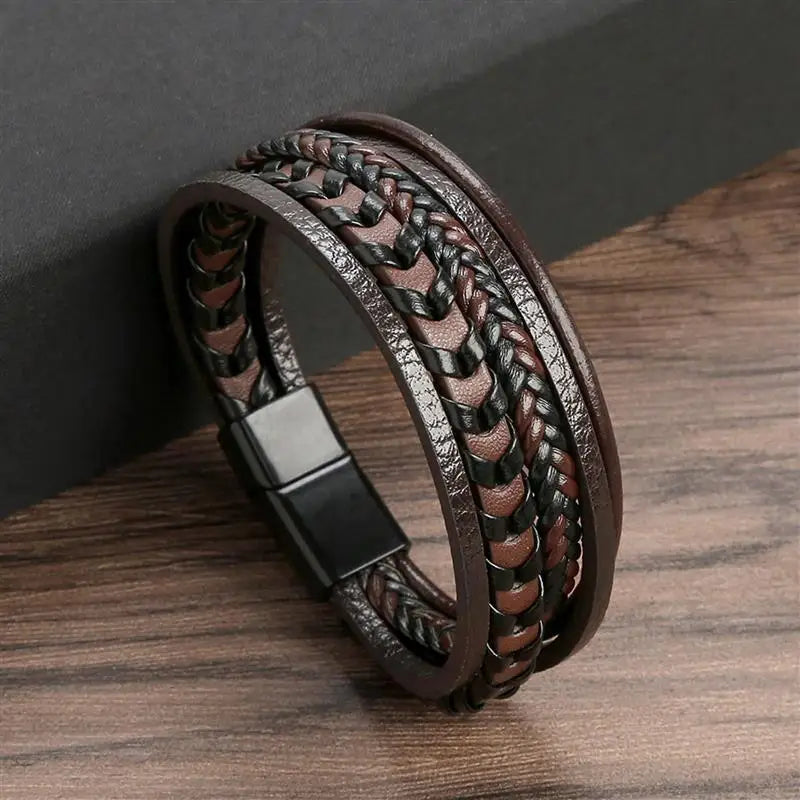 CowLost | jiayiqi-leather-bracelet-punk-hip-hop-metal-charm-tiger-eye-stone-beads-multi-layer-bracelet-for-men |39
