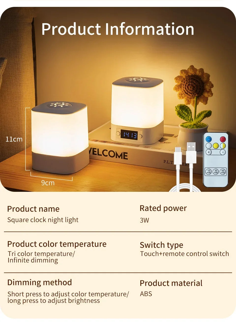CowLost | product_id-rechargeable-touch-dimmable-led-night-lamp-with-remote-and-clock-display-eye-protection |21