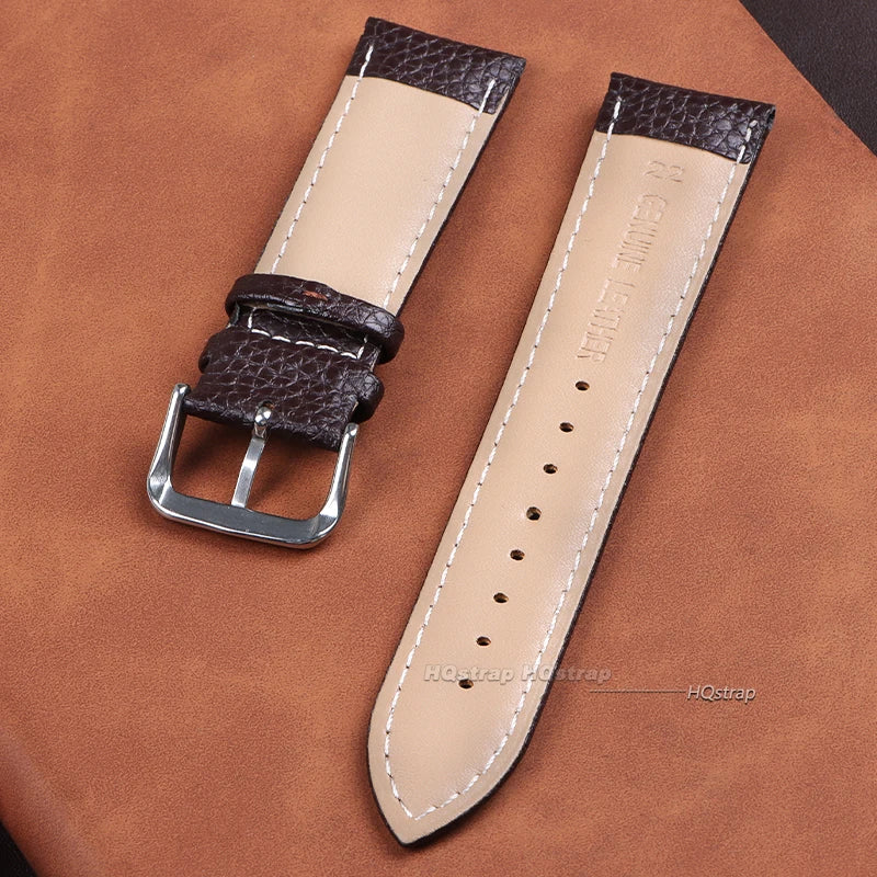 CowLost | soft-leather-watch-band-bracelet-12mm-14mm-16mm-18mm-19mm-20mm-21mm-22mm-replacement-wrist-straps-watchbands-litchi-pattern-belt |6
