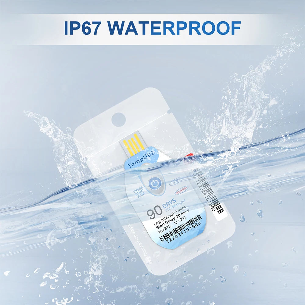 Disposable USB Temperature Data Logger 30/60/90 Days PDF Report for Vaccine Cold-Chain