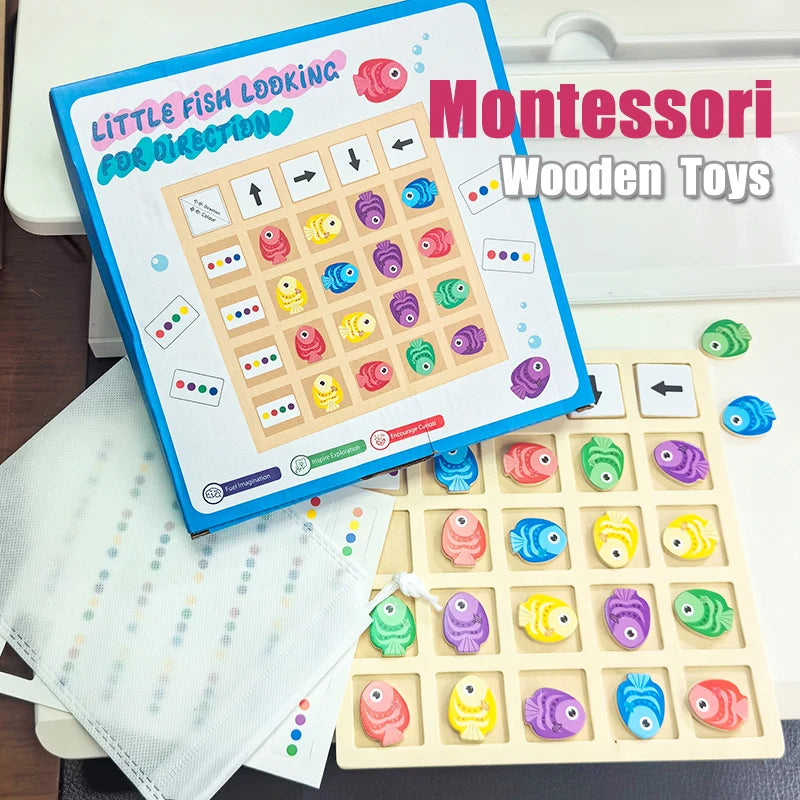 Wooden Montessori Educational Logic and Color Cognition Board Game for Children