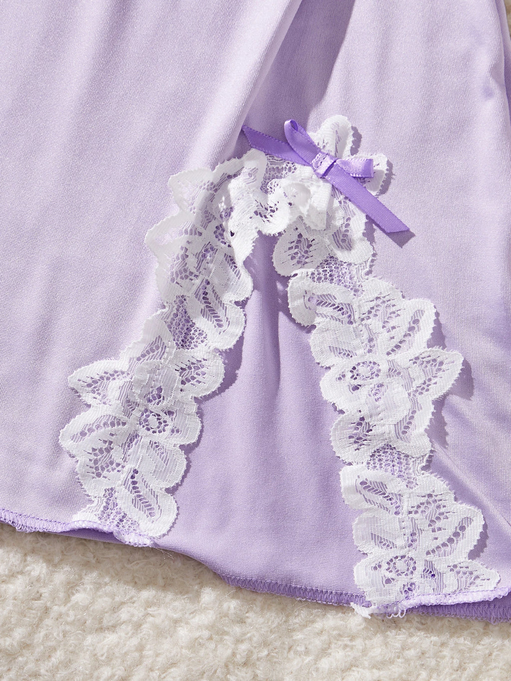 CowLost | light-purple-women-nightdress-sexy-lace-bow-lingerie |5