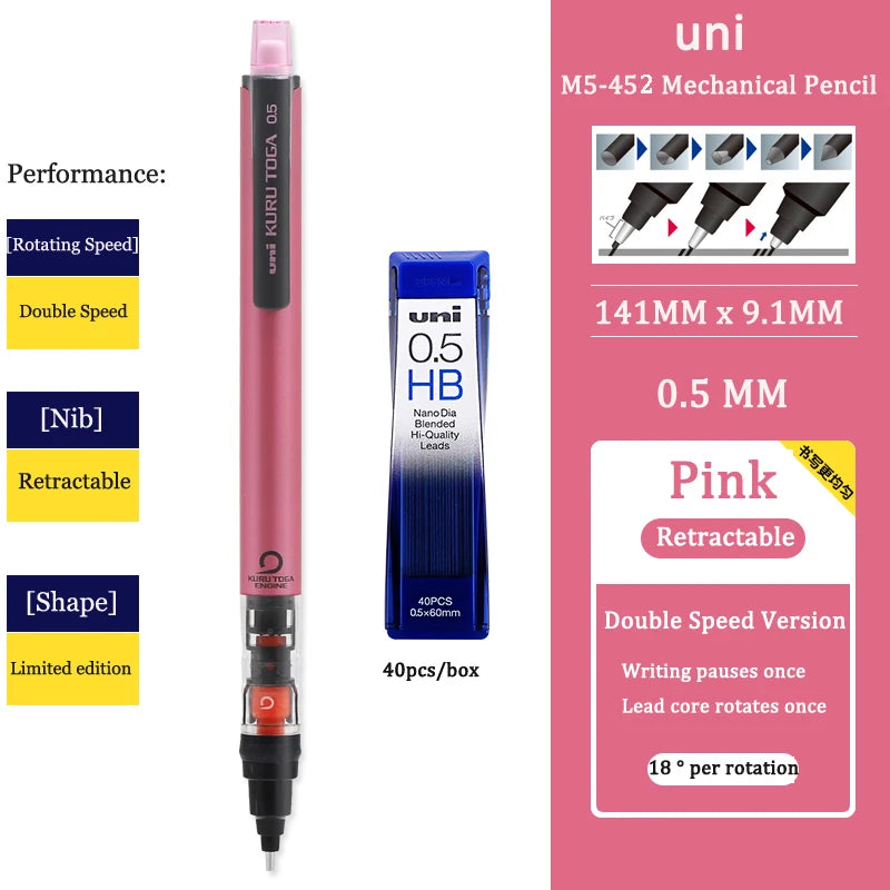 CowLost | product_id-uni-kuru-toga-m5-452-0-5mm-mechanical-pencil-low-center-gravity-japan-stationery |21