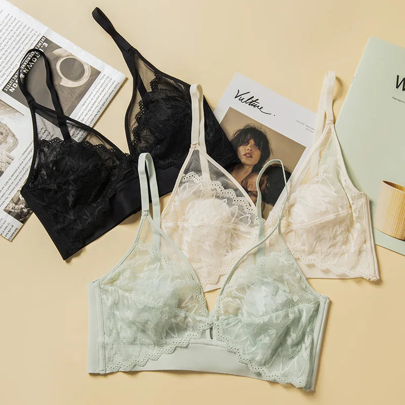 CowLost | product_id-wireless-push-up-lace-padded-bra-for-women-solid-color |2