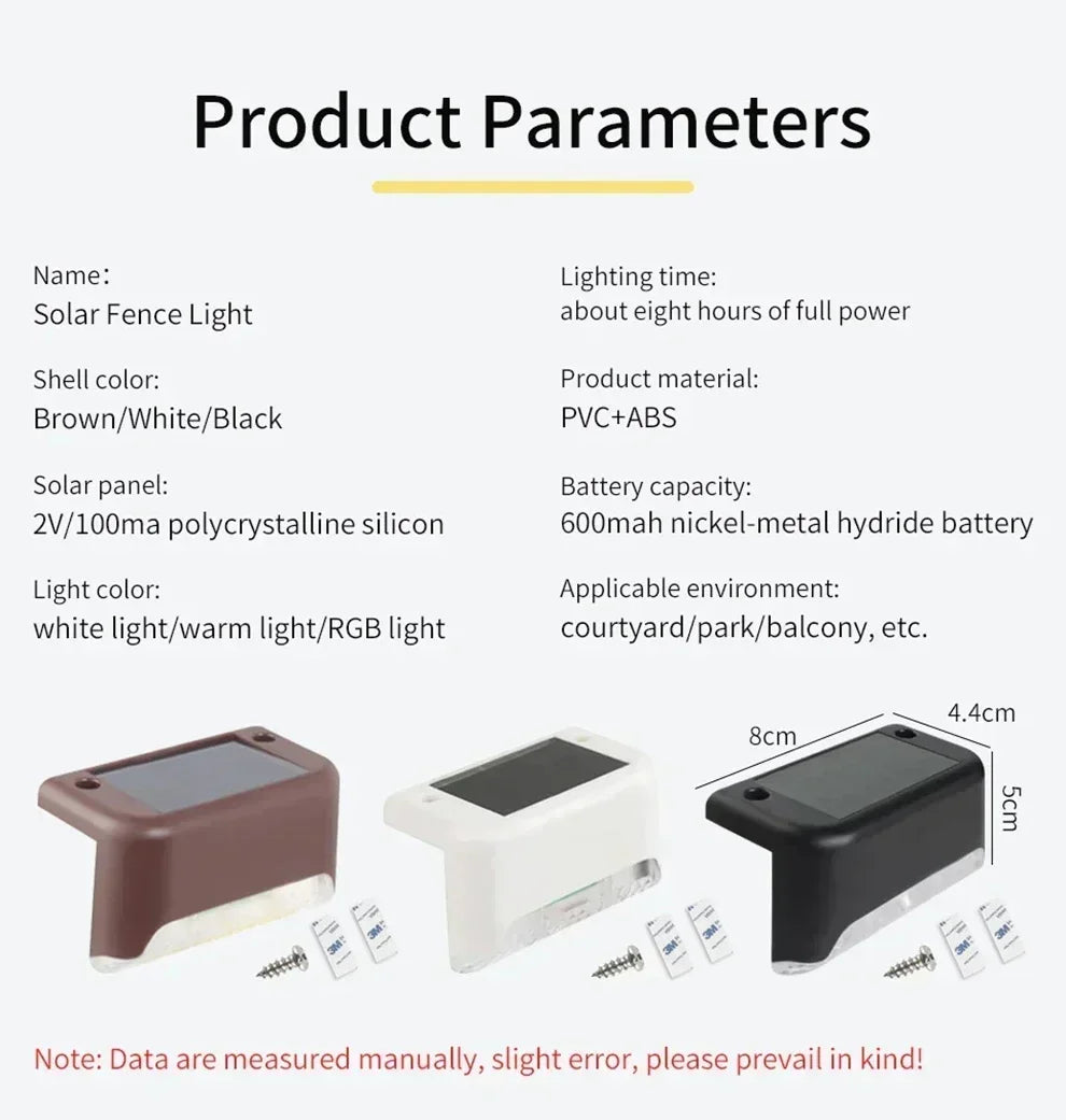 CowLost | product_id-4pcs-solar-waterproof-led-deck-step-fence-lights-for-outdoor-yard-garden |14
