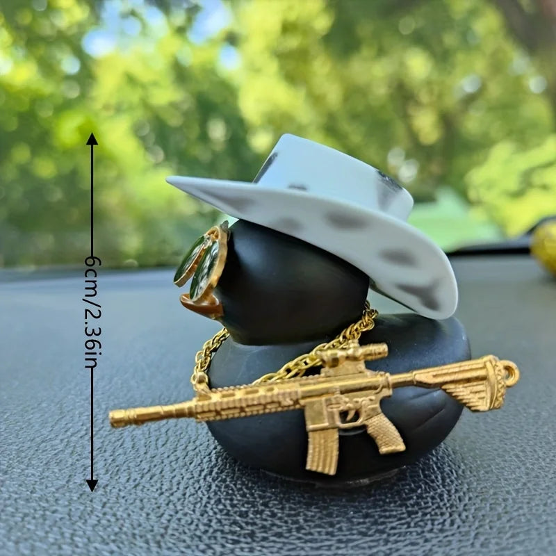 CowLost | 1set-cowboy-hat-black-duck-car-decoration-car-duck-decoration-accessory-2 |2