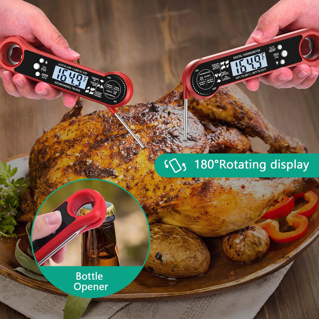 ORIA Digital Instant Read Meat Thermometer with LCD Backlight for Kitchen and BBQ