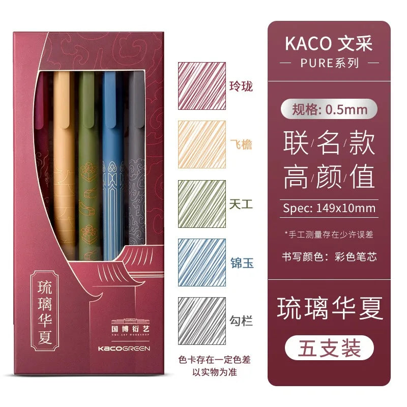 CowLost | product_id-kaco-5pcs-gel-pen-set-0-5mm-colored-ink-smooth-writing-office-school |17