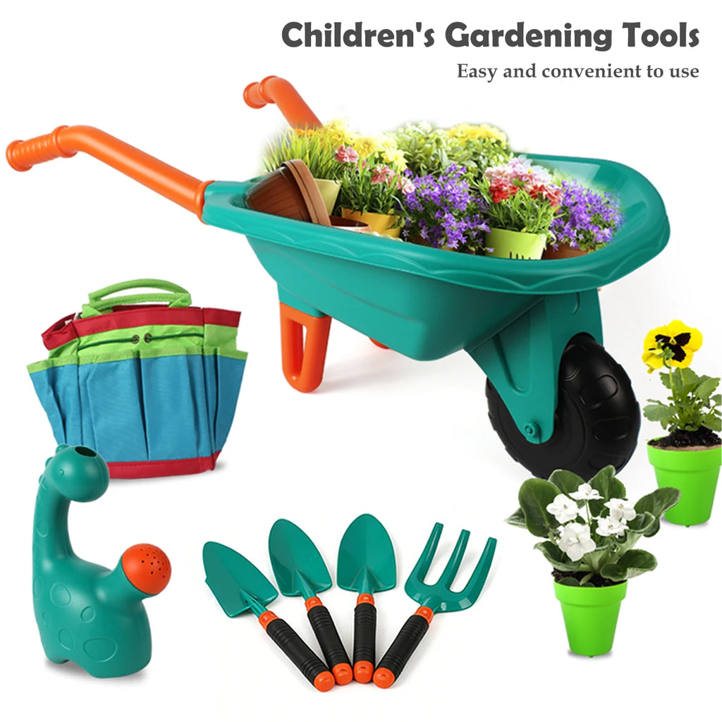 CowLost | product_id-kids-gardening-tool-set-with-cart-apron-gloves-outdoor-garden-toys-for-boys-and-girls |5