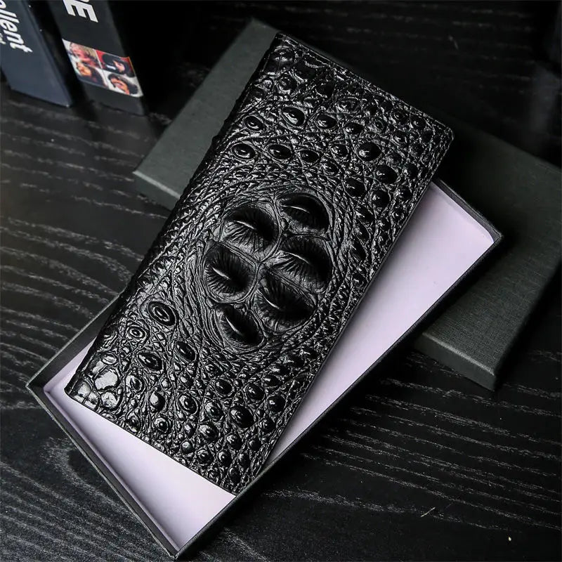 CowLost | men-wallets-business-long-crocodile-genuine-leather |13