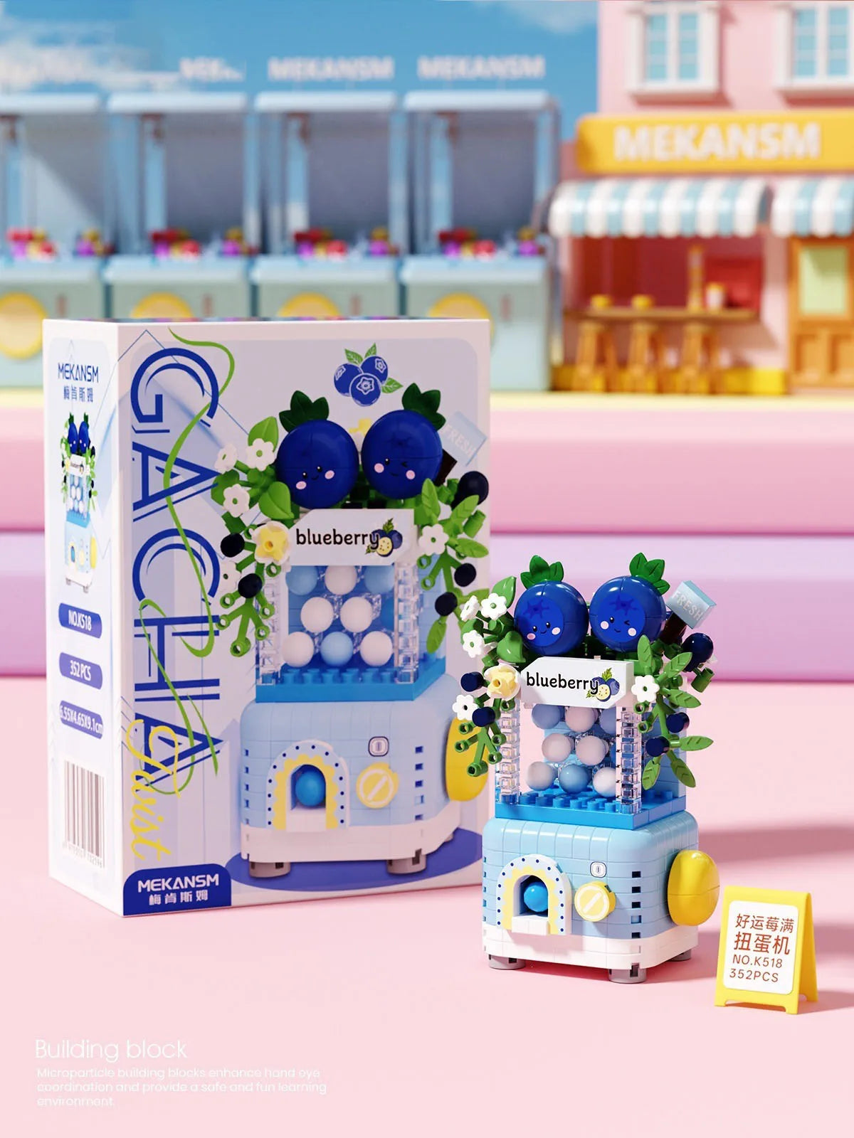 CowLost | product_id-6pcs-banana-peach-fruit-shop-gacha-house-building-blocks-kit-toy-gift |11