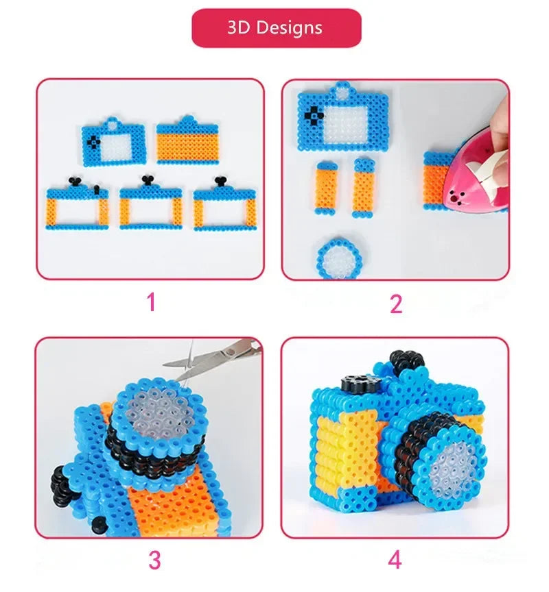 2.6mm Perler Beads Square Pegboard Puzzle Educational DIY Toys for Kids