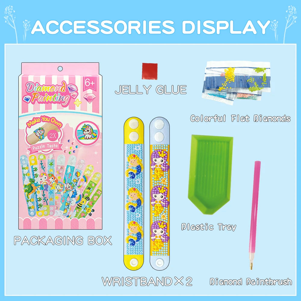 CowLost | product_id-diy-childrens-diamond-drawing-bracelet-kit-with-eva-wristband-gift |5