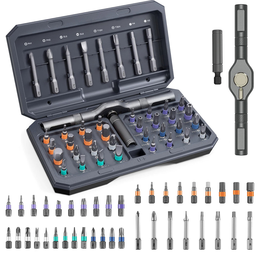 ORIA 42-in-1 Magnetic Ratchet Screwdriver Set with Detachable Handle for Computer Repair